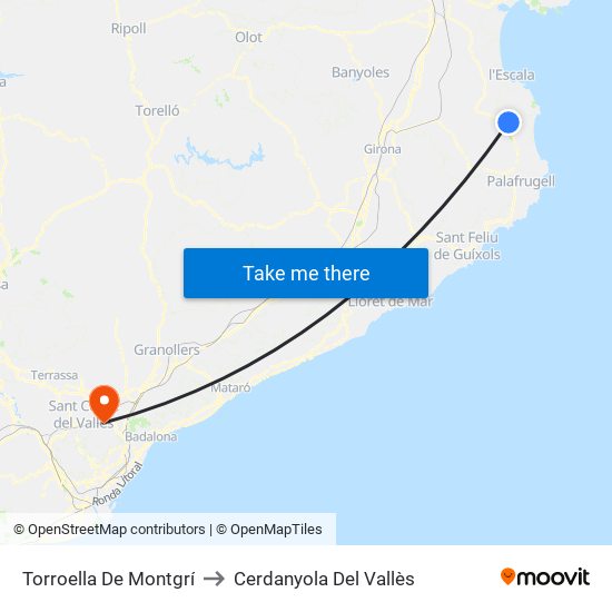 Torroella De Montgrí to Cerdanyola Del Vallès map