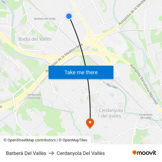 Barberà Del Vallès to Cerdanyola Del Vallès map