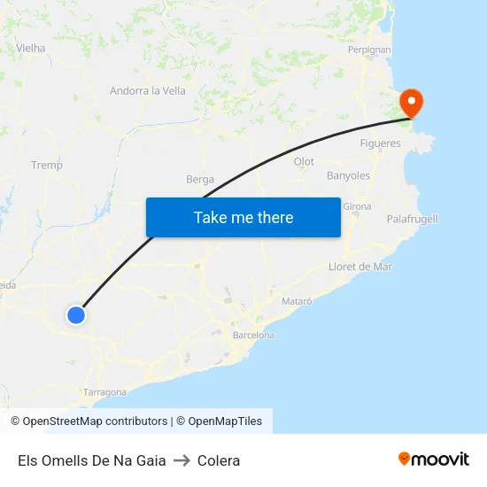Els Omells De Na Gaia to Colera map