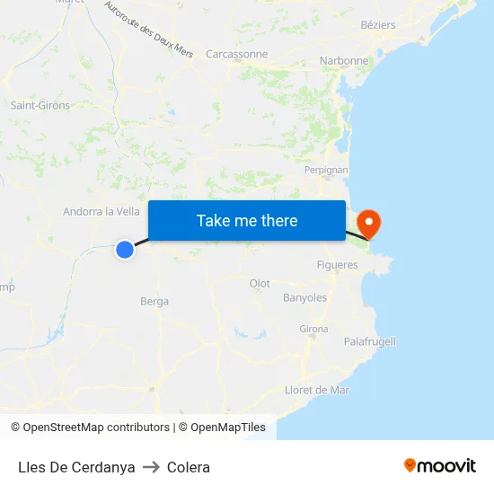 Lles De Cerdanya to Colera map