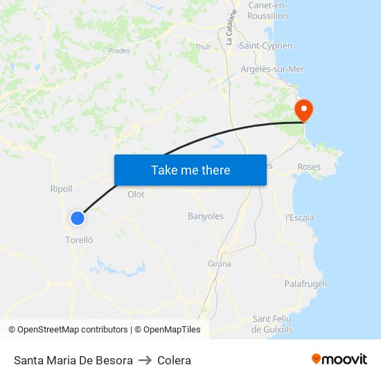 Santa Maria De Besora to Colera map