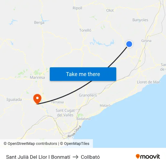 Sant Julià Del Llor I Bonmatí to Collbató map