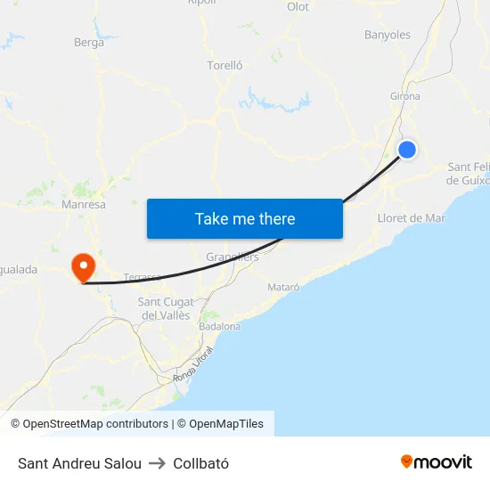 Sant Andreu Salou to Collbató map