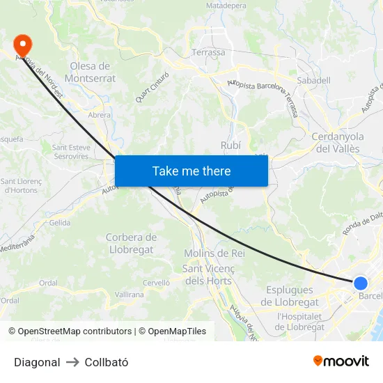 Diagonal to Collbató map