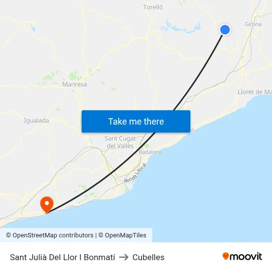 Sant Julià Del Llor I Bonmatí to Cubelles map