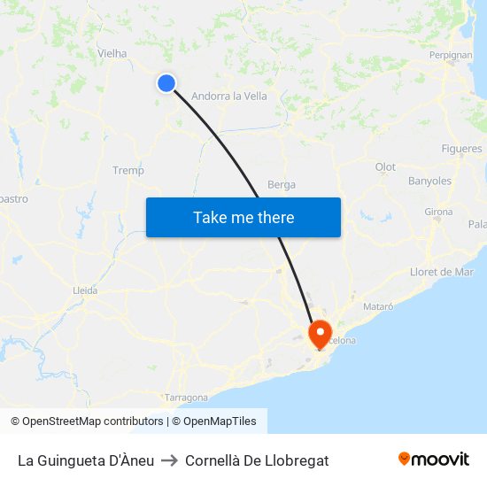 La Guingueta D'Àneu to Cornellà De Llobregat map