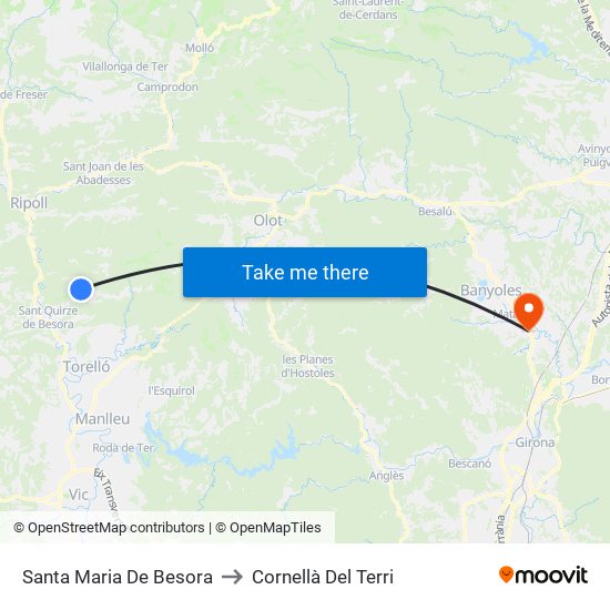 Santa Maria De Besora to Cornellà Del Terri map