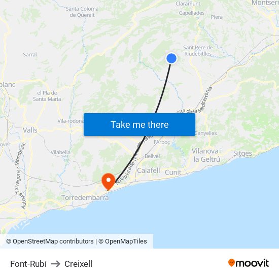 Font-Rubí to Creixell map