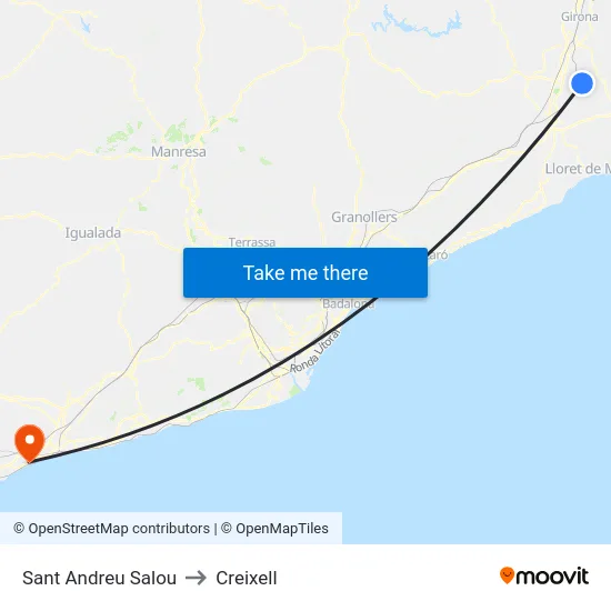 Sant Andreu Salou to Creixell map