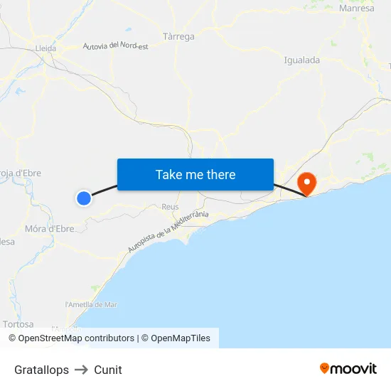 Gratallops to Cunit map