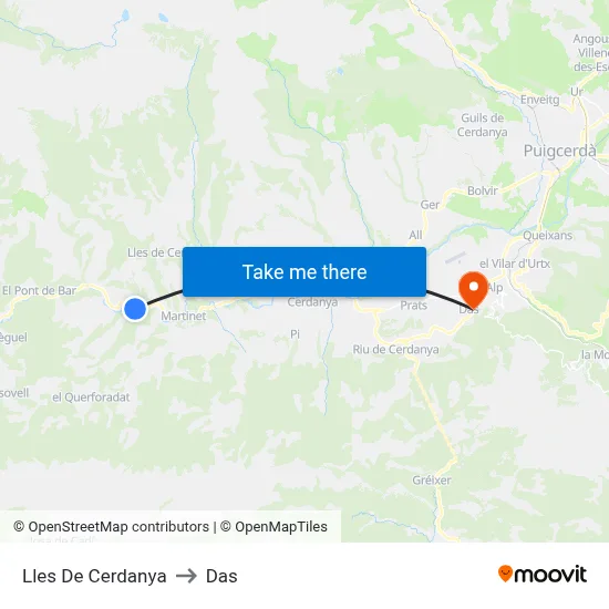 Lles De Cerdanya to Das map