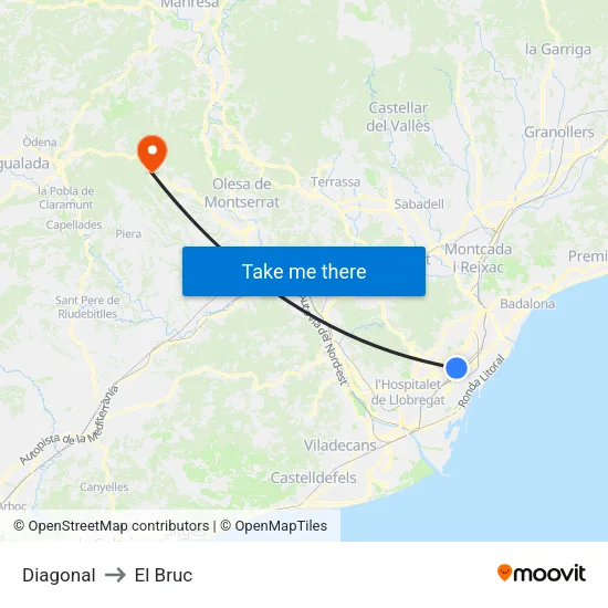 Diagonal to El Bruc map