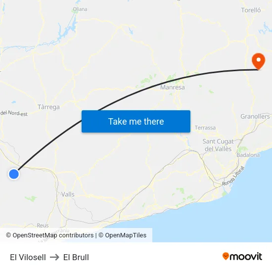 El Vilosell to El Brull map
