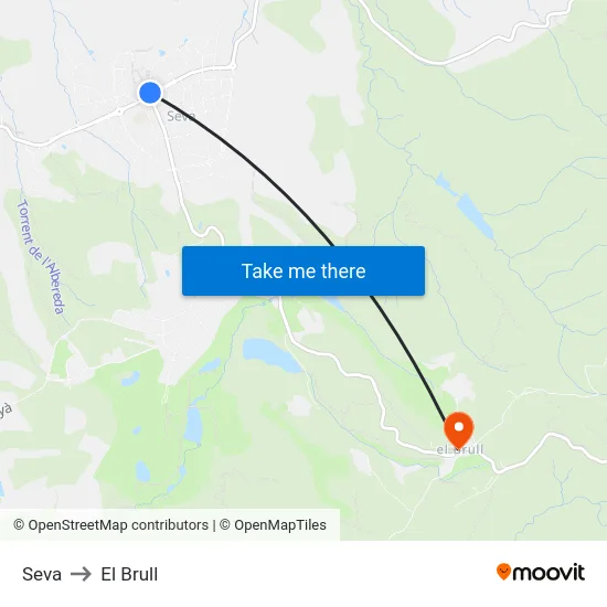 Seva to El Brull map