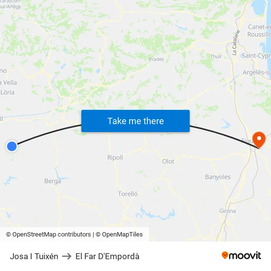 Josa I Tuixén to El Far D'Empordà map