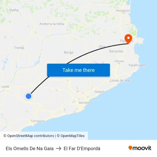 Els Omells De Na Gaia to El Far D'Empordà map