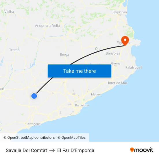 Savallà Del Comtat to El Far D'Empordà map