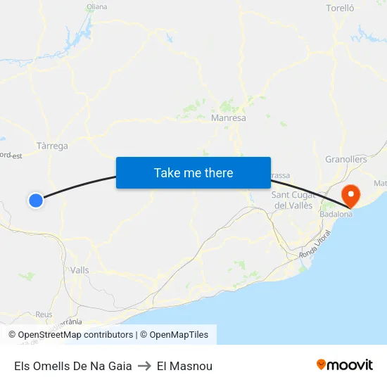 Els Omells De Na Gaia to El Masnou map