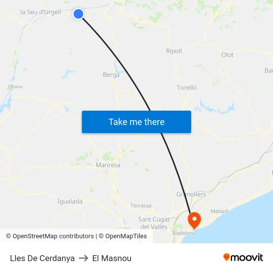 Lles De Cerdanya to El Masnou map