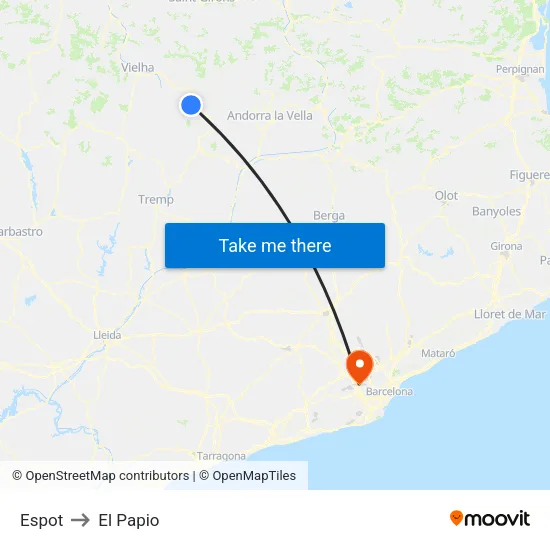 Espot to El Papio map
