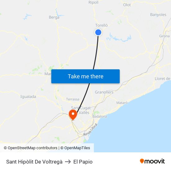 Sant Hipòlit De Voltregà to El Papio map