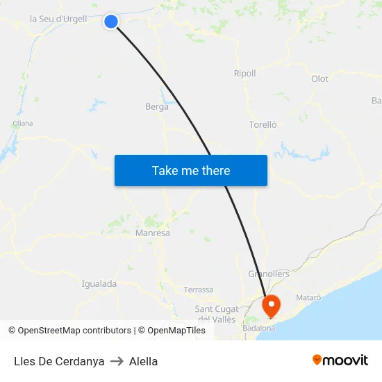 Lles De Cerdanya to Alella map