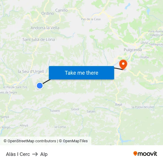 Alàs I Cerc to Alp map