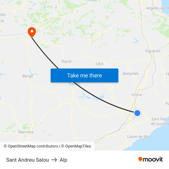 Sant Andreu Salou to Alp map