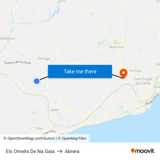 Els Omells De Na Gaia to Abrera map