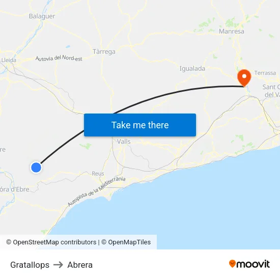 Gratallops to Abrera map