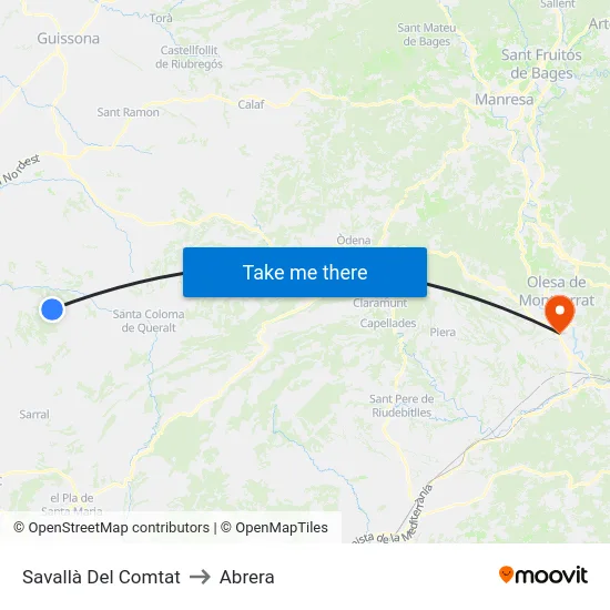 Savallà Del Comtat to Abrera map