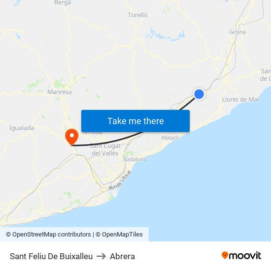 Sant Feliu De Buixalleu to Abrera map