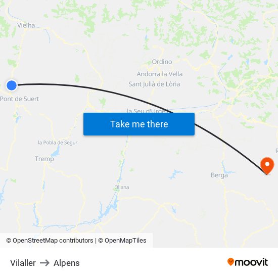 Vilaller to Alpens map