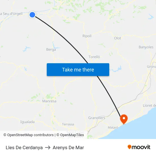 Lles De Cerdanya to Arenys De Mar map