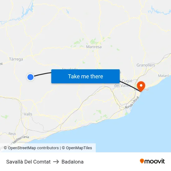Savallà Del Comtat to Badalona map