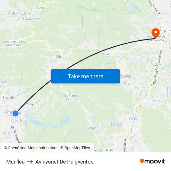 Manlleu to Avinyonet De Puigventós map