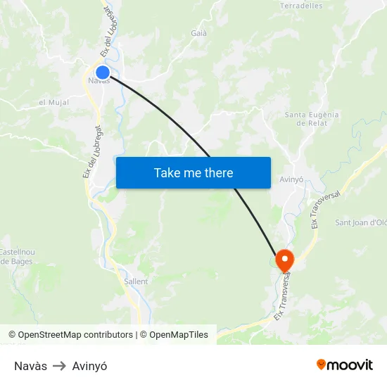 Navàs to Avinyó map