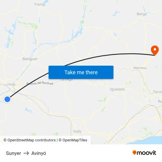 Sunyer to Avinyó map
