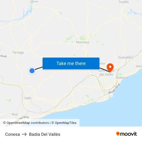 Conesa to Badia Del Vallès map