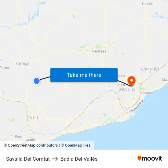 Savallà Del Comtat to Badia Del Vallès map