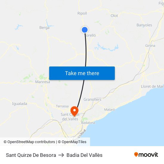 Sant Quirze De Besora to Badia Del Vallès map