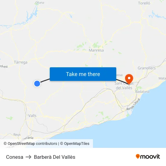 Conesa to Barberà Del Vallès map