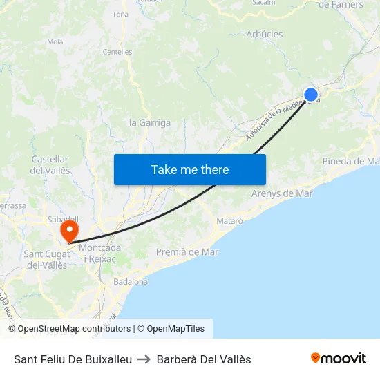 Sant Feliu De Buixalleu to Barberà Del Vallès map