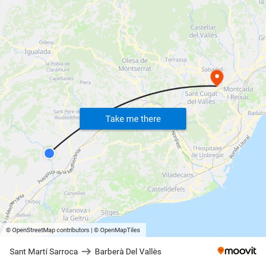 Sant Martí Sarroca to Barberà Del Vallès map