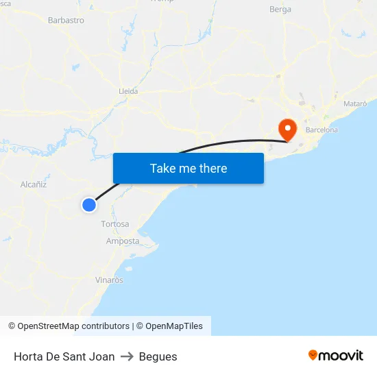 Horta De Sant Joan to Begues map