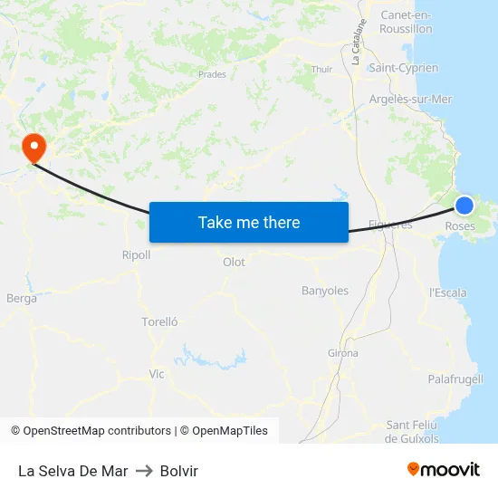 La Selva De Mar to Bolvir map