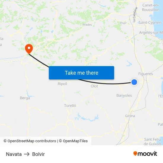 Navata to Bolvir map