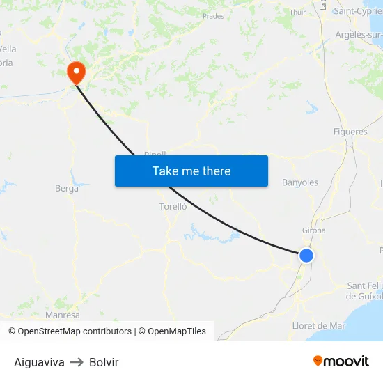 Aiguaviva to Bolvir map