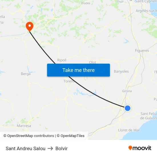 Sant Andreu Salou to Bolvir map