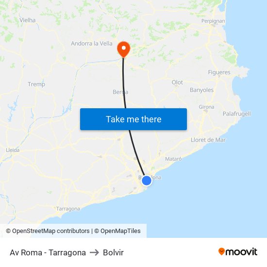 Av Roma - Tarragona to Bolvir map